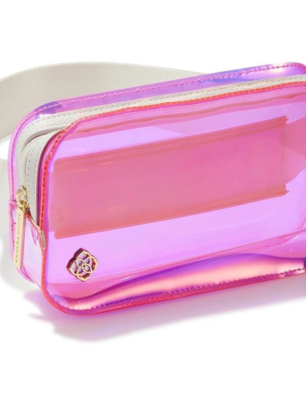 NWT Kendra Scott Iridescent Hot Pink Clear Belt Bag